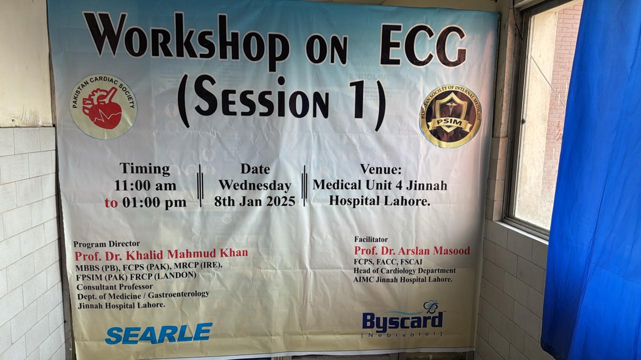 Workship on ECG by Lahore Chapter Workship on ECG by Lahore Chapter